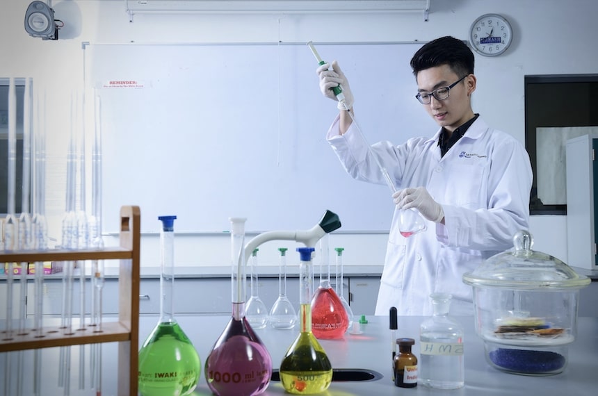 Science Student in Lab