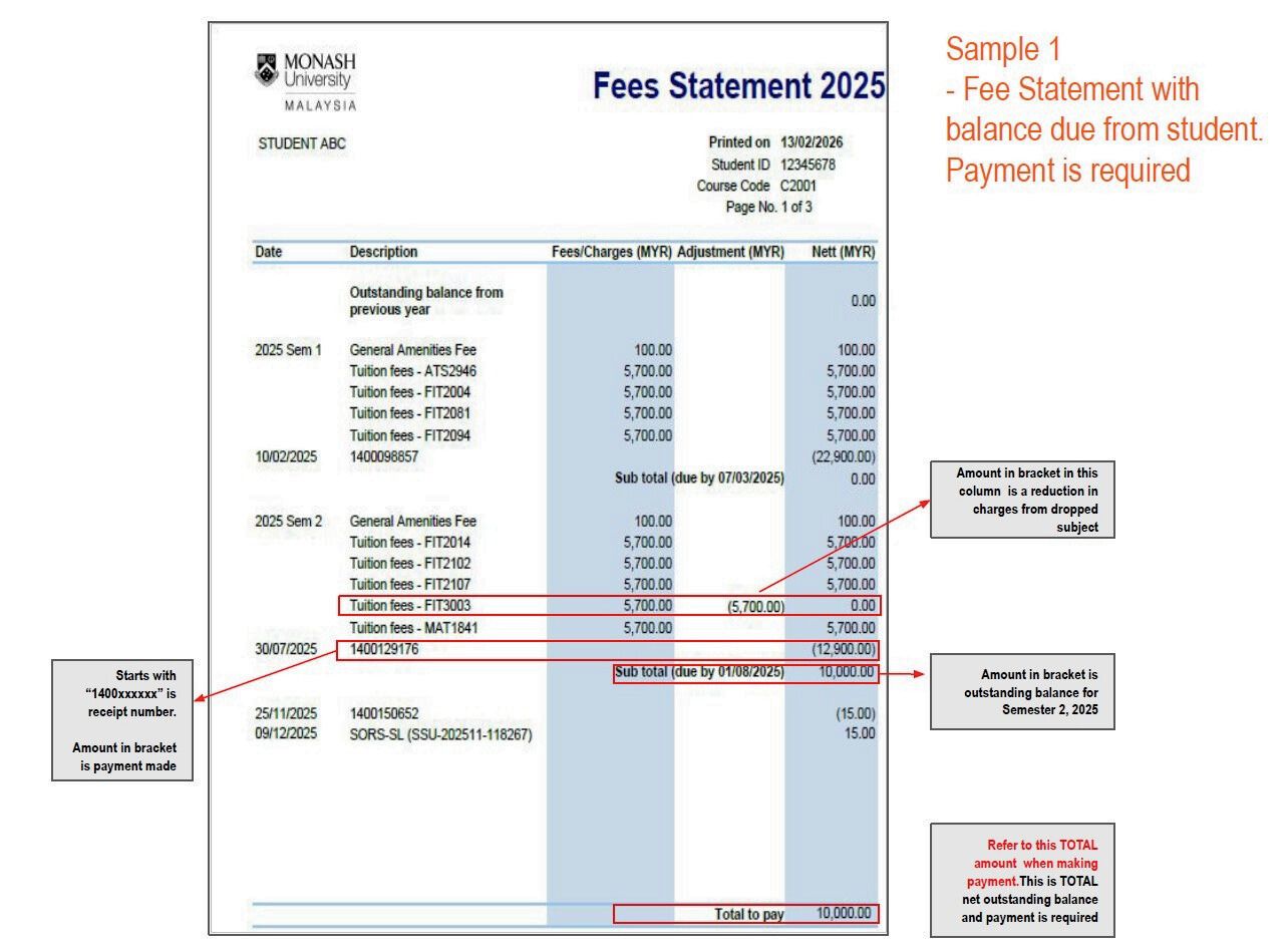 reading fee statement 1