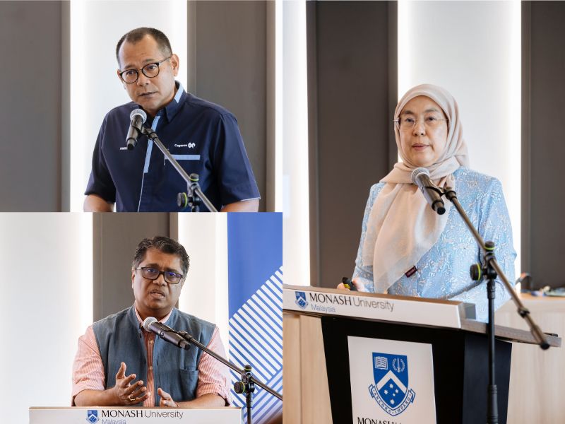 Kameel Abdul Halim, Professor Avvari V. Mohan and Dr. Norita Nasir address the audience during the research launch.