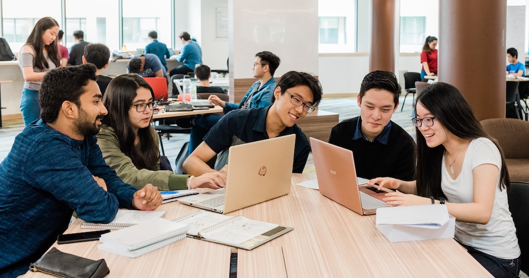 Foundation in Science students in a group discussion