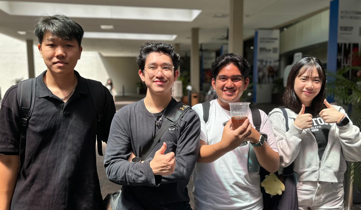 students posing