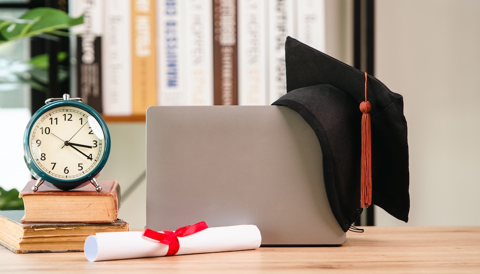 PhD graduation cap and Certificate