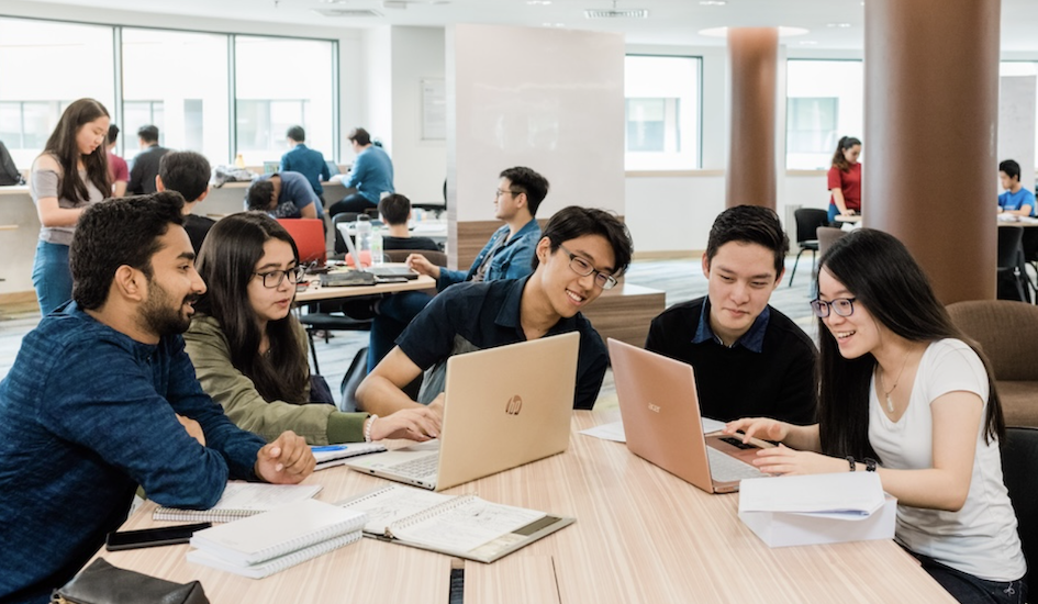 Monash University IT students collaborating in a study session