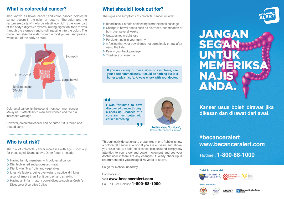Colorectal Cancer Campaign Brochure English_Malay