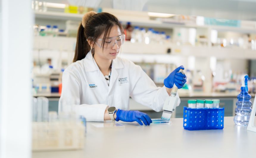 Student at Pharmacy Lab in Monash University Malaysia