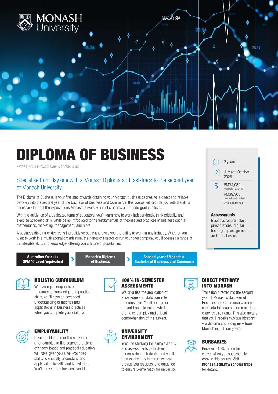 Diploma of Business brochure