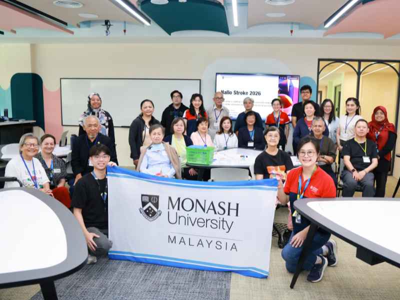 Stroke survivors, caregivers, researchers and facilitators gathered at Monash University Malaysia for the Hallo Stroke 2026 co-design workshop.