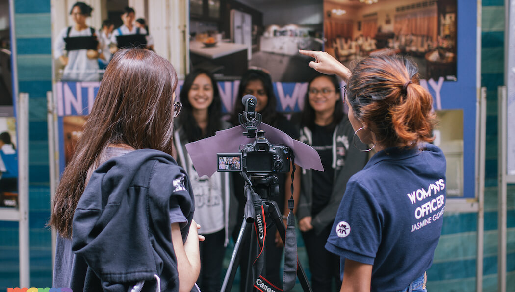 Arts and social sciences students filming at Monash University Malaysia